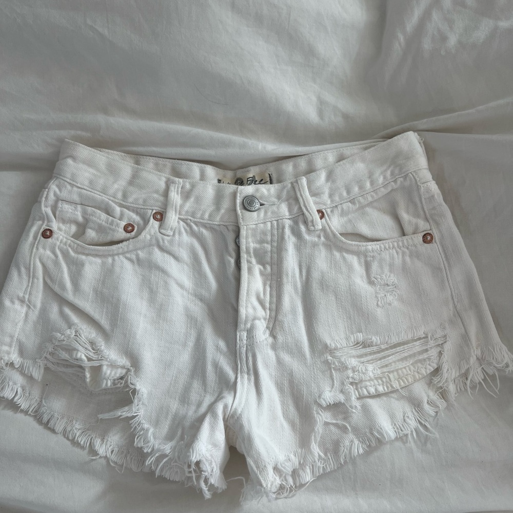 Free People Distressed Denim Shorts